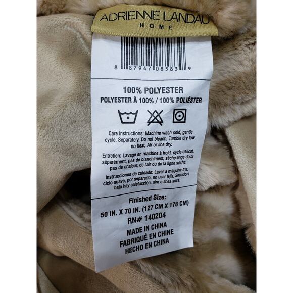 Adrienne Landau Home Luxury Faux Fur Reversible Throw Blanket - Picture 6 of 6